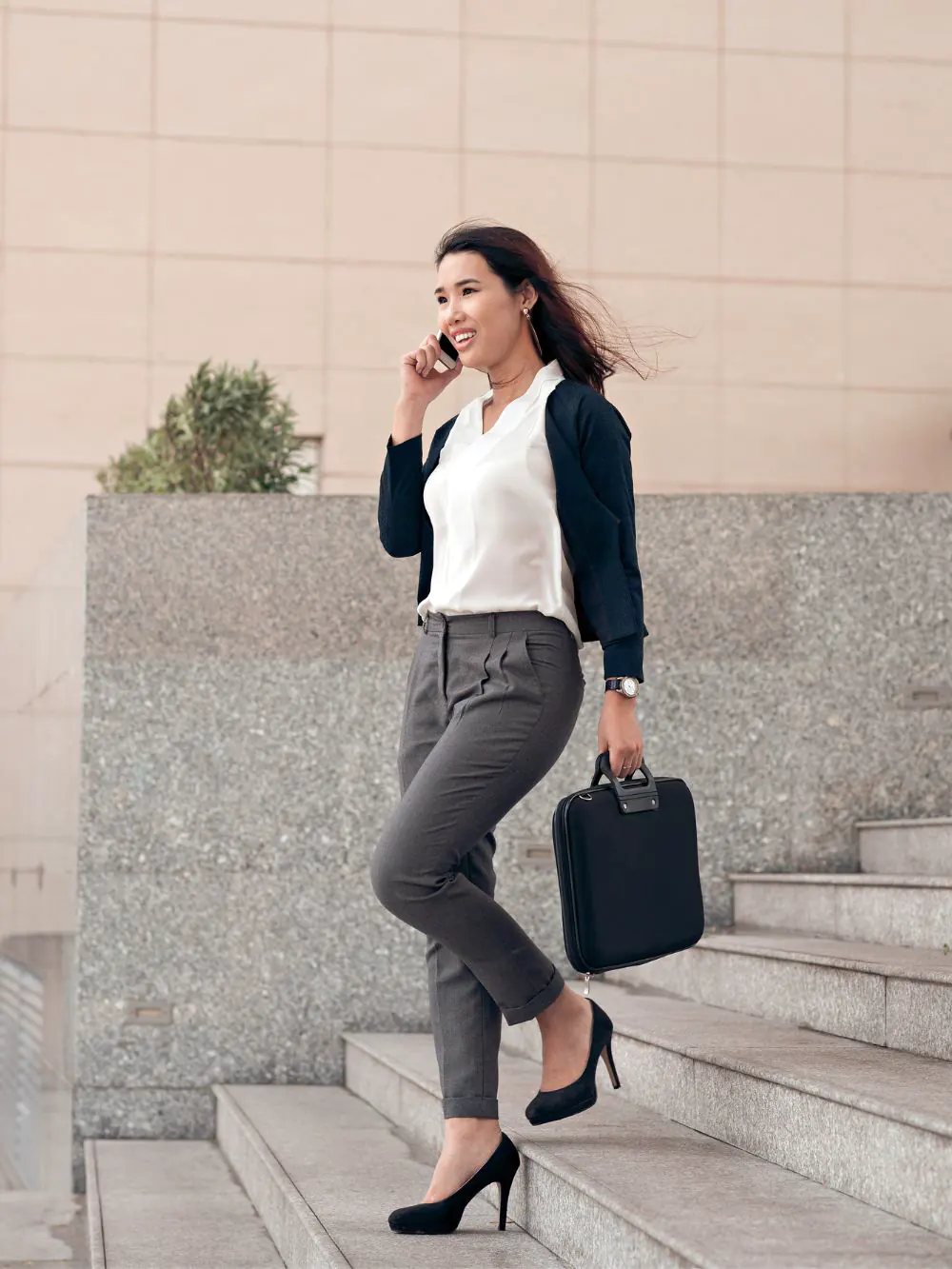 Professional dress with closed-toe heels