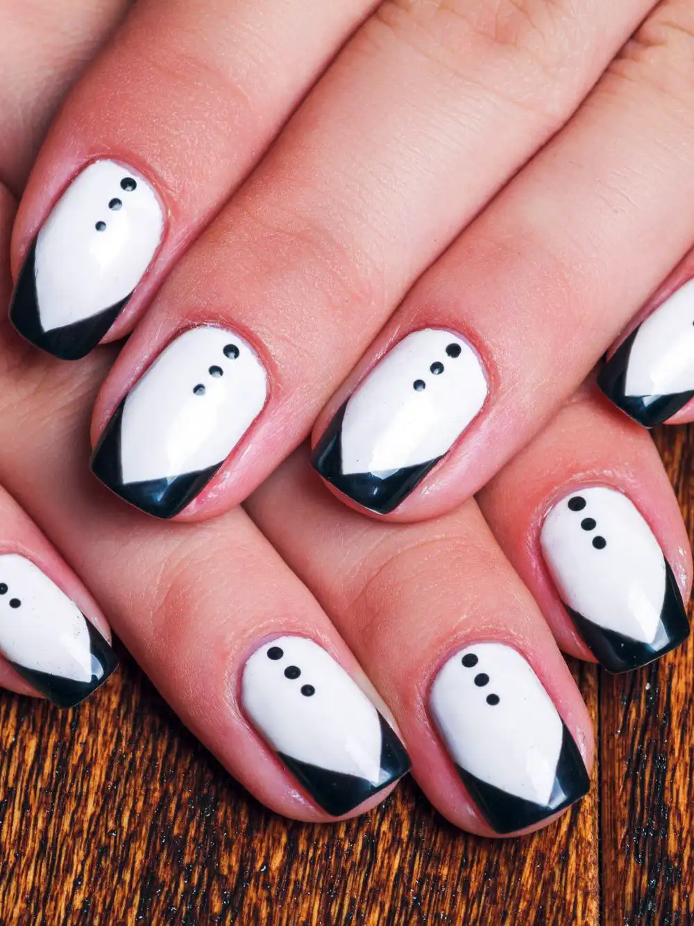 White nail art