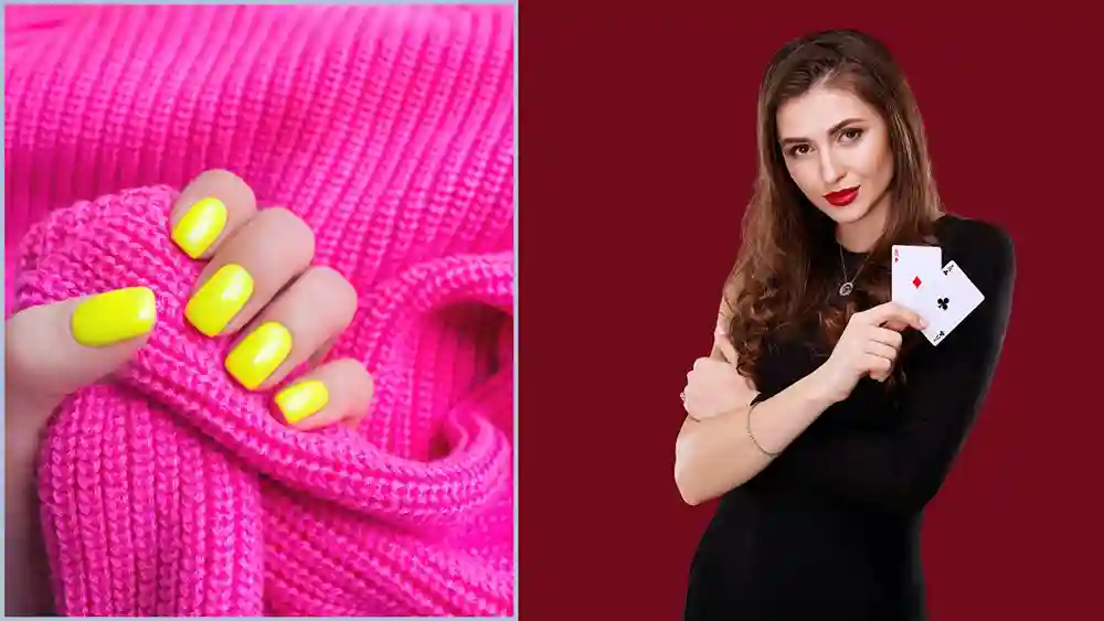 Bright nail colors like yellow pep-up black dresses