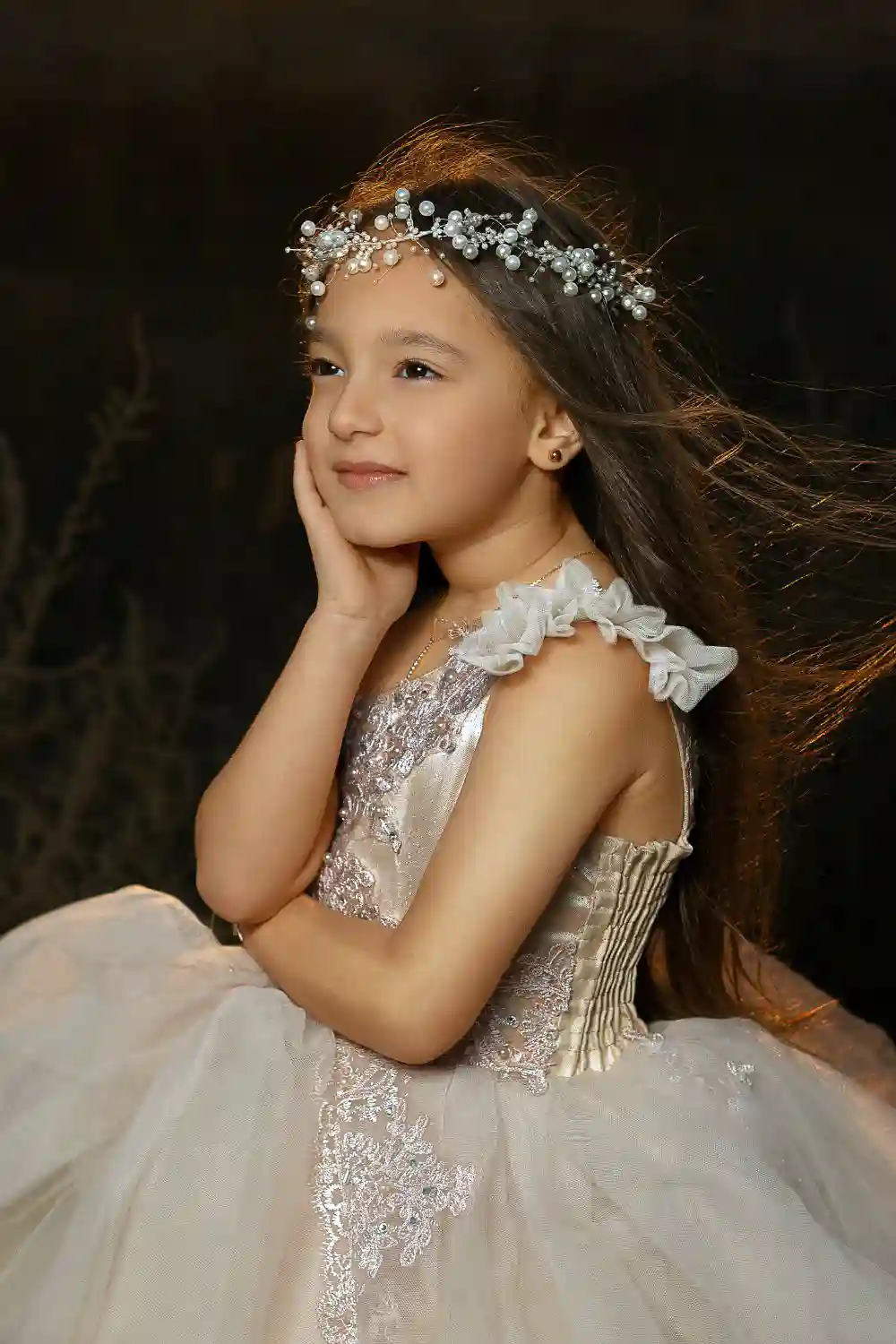 Pretty Little Girl wearing headpiece