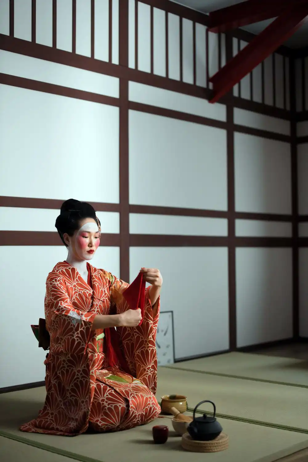 A Woman Doing Tea Ceremony